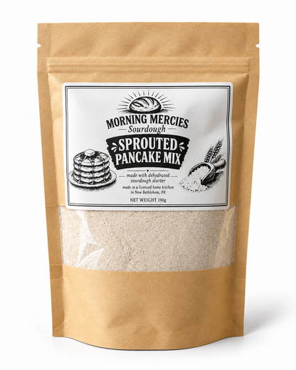 Sprouted Flour Pancake Mix (sugar-free and made with dehydrated sourdough starter)