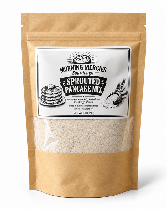 Sprouted Flour Pancake Mix (sugar-free and made with dehydrated sourdough starter)