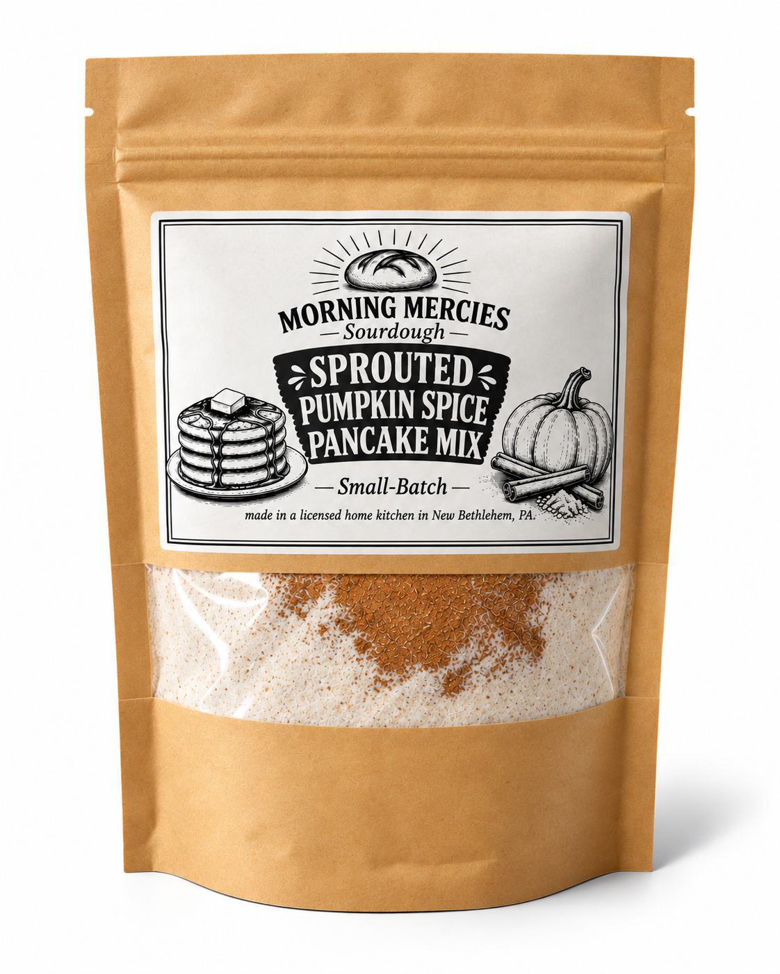 Sprouted Flour Pumpkin Spice Pancake Mix (with dehydrated sourdough starter)